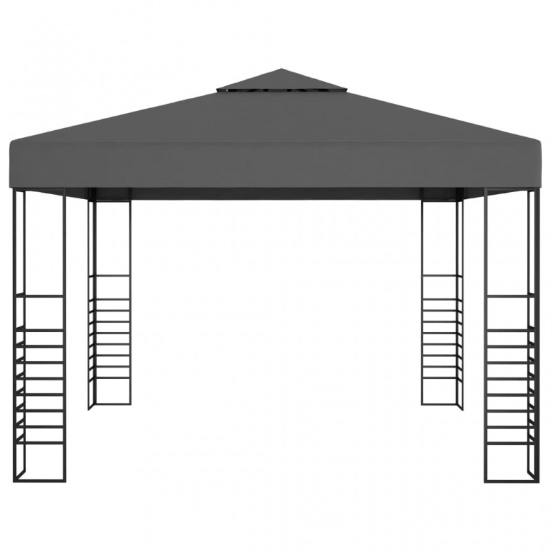 Gazebo con Stringa di Luci LED 3x3 m Antracite