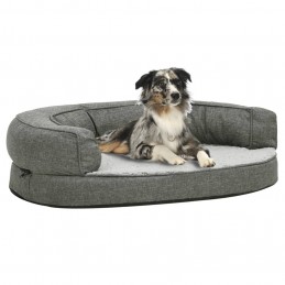 Lettino per Cani Nero e Grigio 99x89x21 cm Peluche e Similpelle