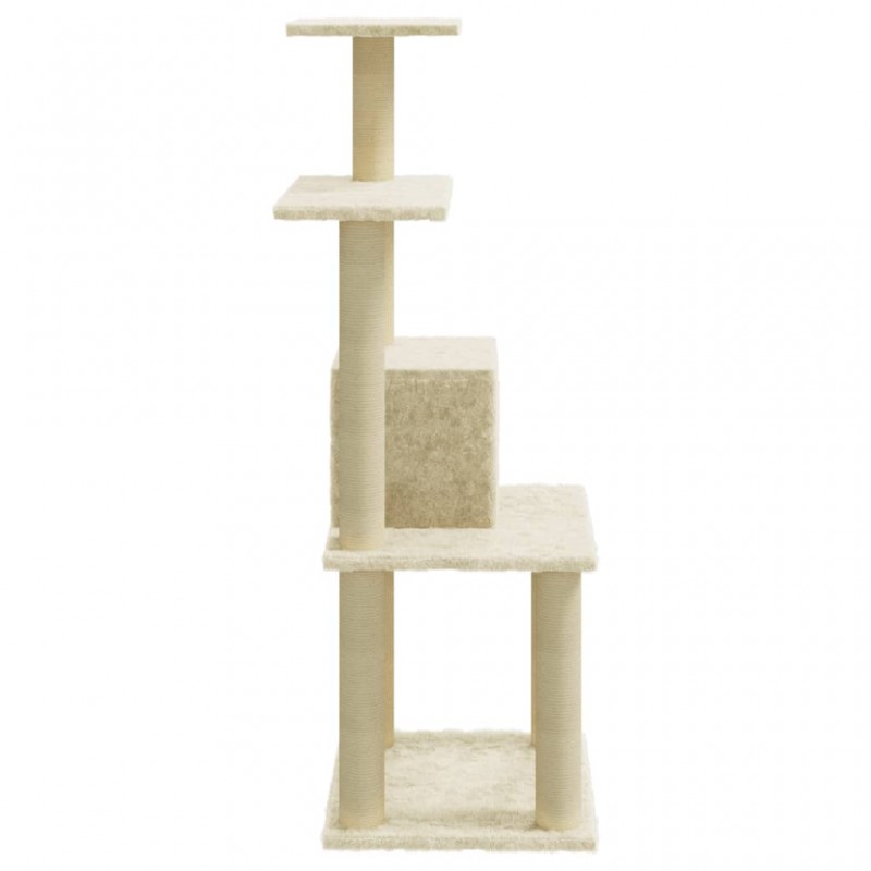 Albero per Gatti con Tiragraffi in Sisal Crema 105 cm