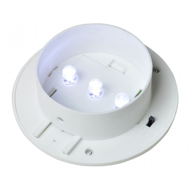 Lampade Solari da Esterni 6 pz a LED Rotonde 12 cm Bianco